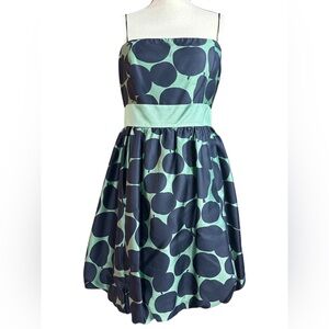 JUICY COUTURE Silk Vintage Y2K Bubble Hem Apple Print Party Formal Prom Dress 8